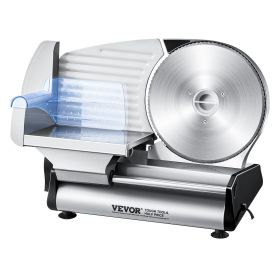 VEVOR Meat Slicer, 8.7 inch Electric Deli Food Slicer, 180W Meat Cutter with Two Premium SUS420 Blades, 0-0.6 inch Adjustable Thickness