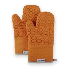 Asteroid Oven Mitt 2-Pack Set, Honey Orange, 7"x12.5"